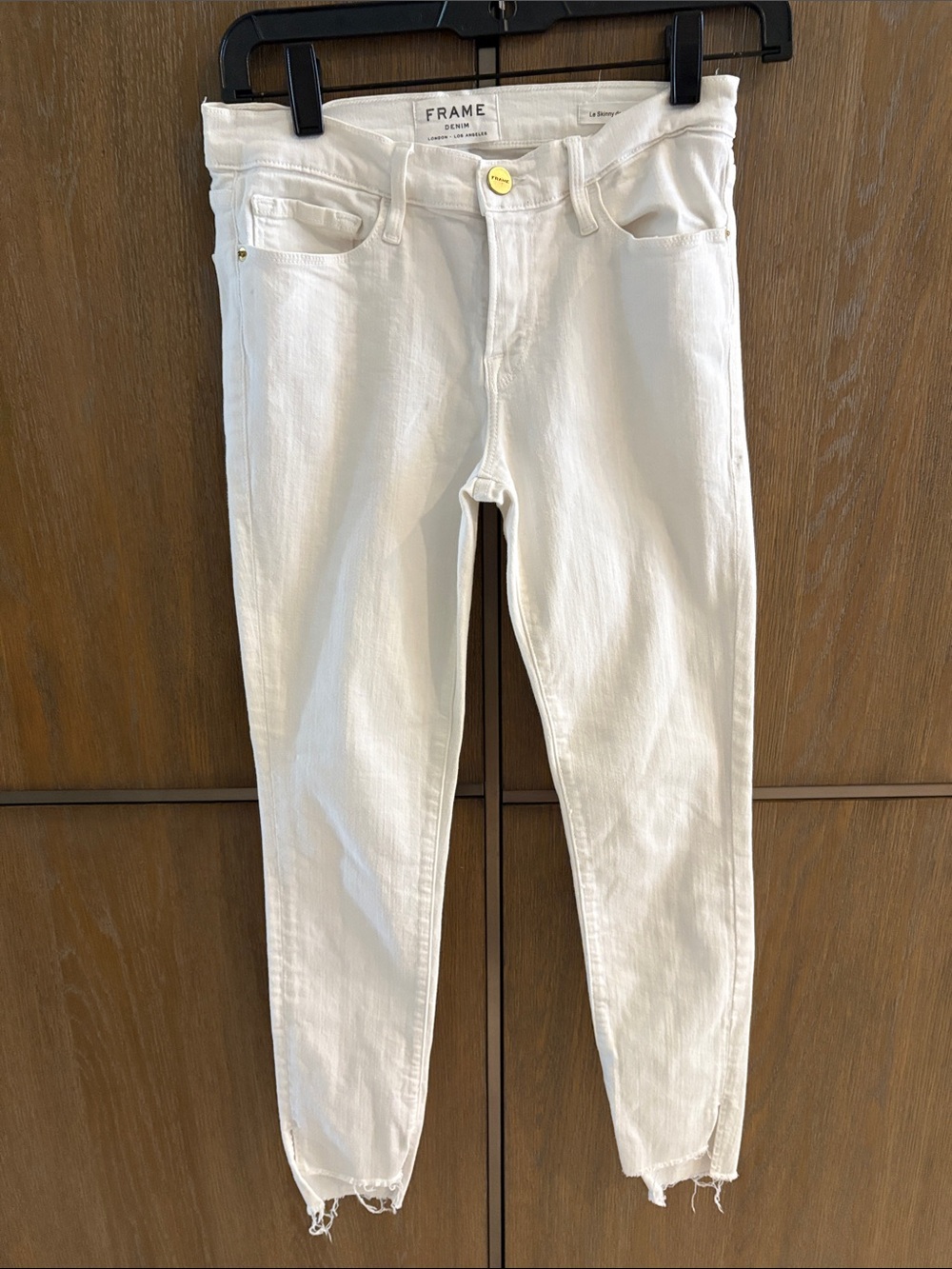 Frame Denim White Skinny High-Rise Jeans
